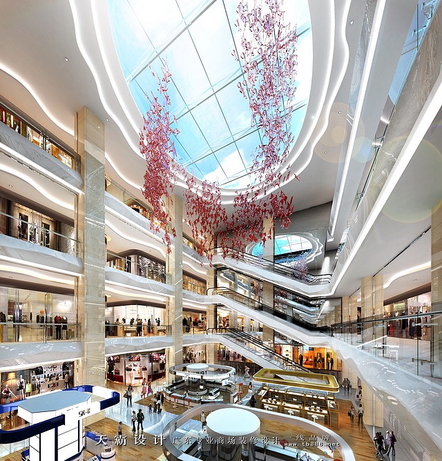 大型綜合性江門商場裝修設(shè)計 天霸設(shè)計效果圖參考